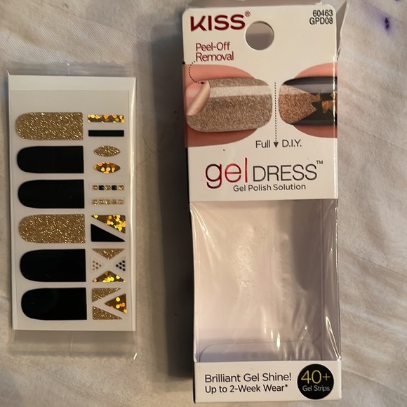 Kiss Other - KISS gel strip stickers polish nail gold glitter black chic party birthday
